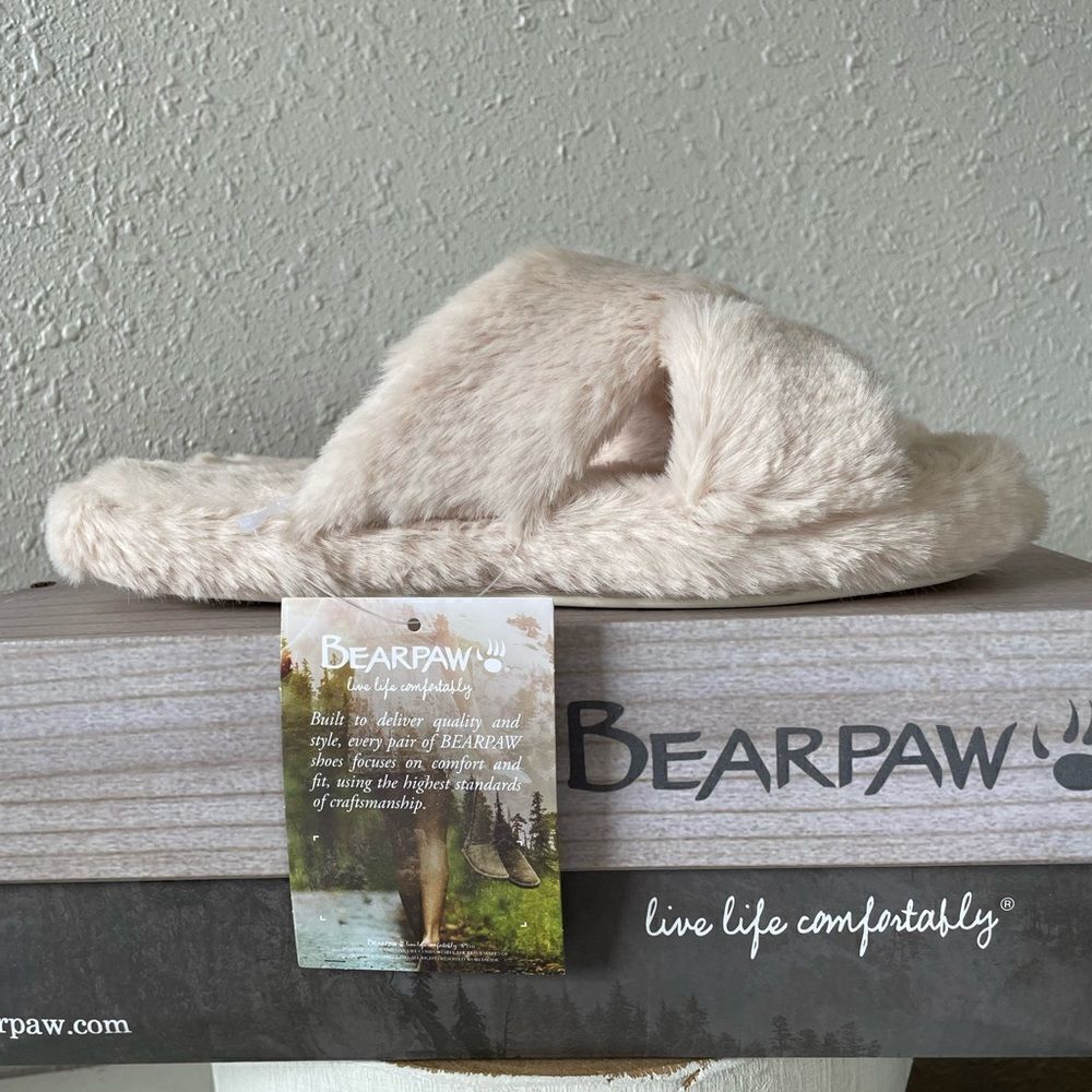 NIB BearPaw Brielle Faux Fur Slippers Size S (5-6) - Picture 3 of 10
